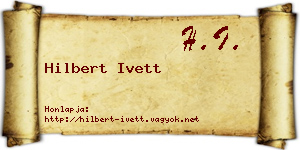 Hilbert Ivett névjegykártya